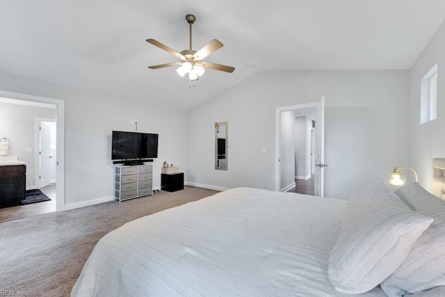 1332 Fishermans Rd, Norfolk, VA 23503 - bedroom featuring vaulted ceiling, carpet floors, and ceiling fan