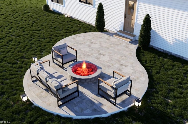 0 Kings Point Ave, Smithfield, VA 23430 - view of patio / terrace featuring a fire pit and entry steps