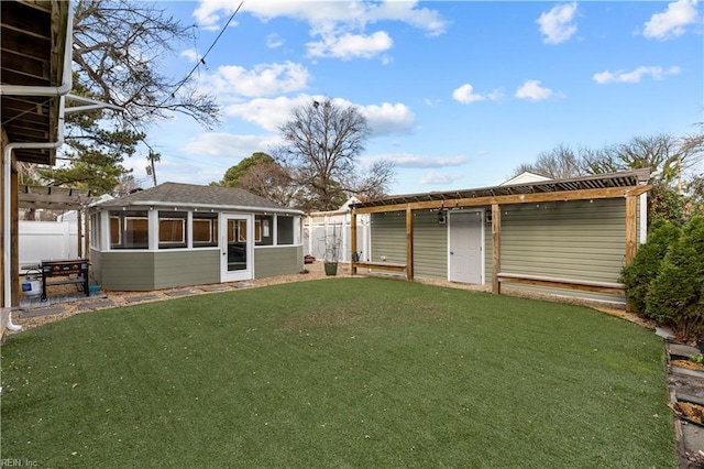 2320 Early St, Norfolk, VA 23513 - view of yard with a sunroom and an outdoor structure