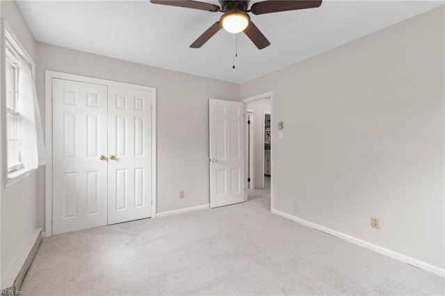 127 Robinson Dr, Newport News, VA 23601 - unfurnished bedroom with light colored carpet, a closet, and ceiling fan