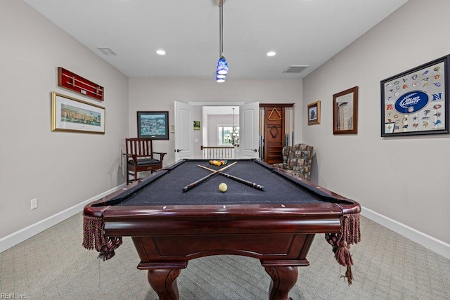 205 Napoli Ct, Chesapeake, VA 23322 - game room featuring carpet, pool table, and recessed lighting