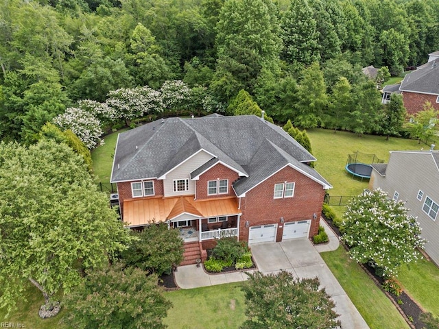205 Napoli Ct, Chesapeake, VA 23322 - aerial view of property and surrounding area with a forest