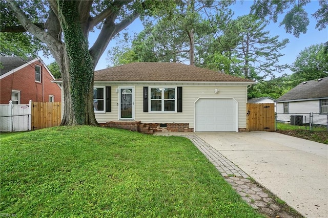 1207 Hazel Ave, Chesapeake, VA 23325 - view of front of home with a garage, driveway, crawl space, and a gate