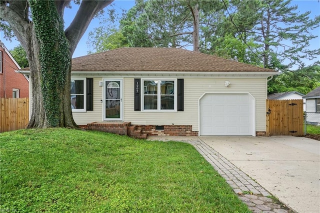 1207 Hazel Ave, Chesapeake, VA 23325 - view of front of property with an attached garage, concrete driveway, a shingled roof, and entry steps