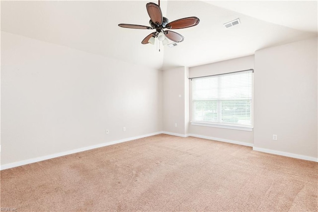 222 Craftsman Cir, Suffolk, VA 23434 - spare room with light carpet, ceiling fan, and lofted ceiling