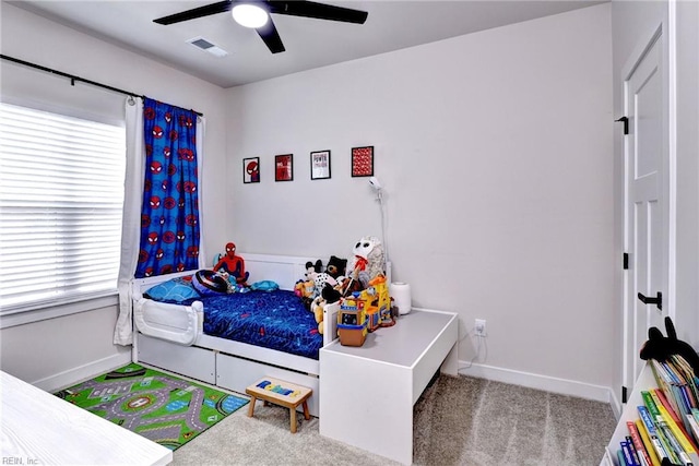 134 Fishermans Way, Poquoson, VA 23662 - bedroom featuring carpet floors, multiple windows, and a ceiling fan