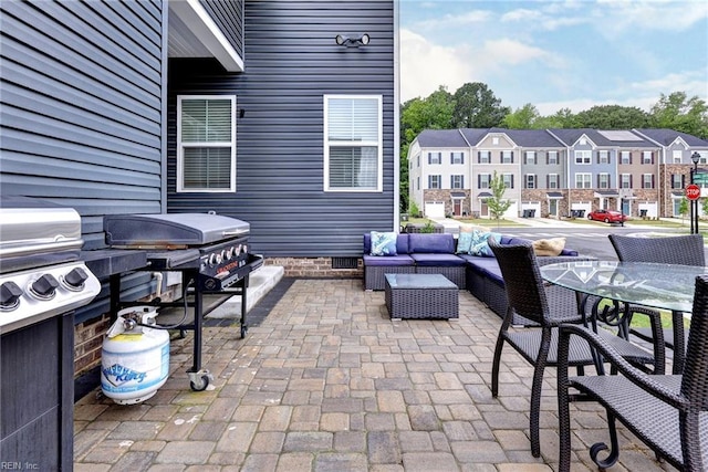 134 Fishermans Way, Poquoson, VA 23662 - view of patio featuring area for grilling, a residential view, and outdoor lounge area