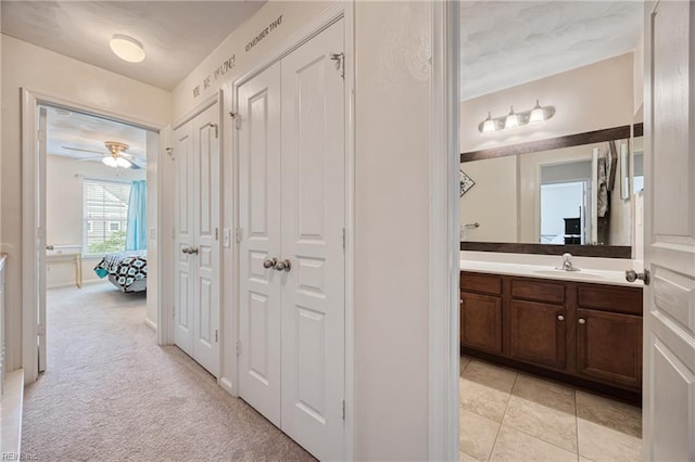 6729 Hampton Roads Pkwy Unit D, Suffolk, VA 23435 - hallway with a sink and light colored carpet