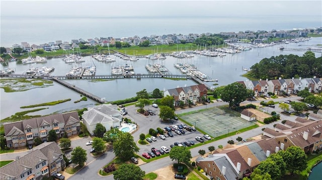 106 Genoa Dr, Hampton, VA 23664 - aerial view of property and surrounding area with a marina and nearby suburban area