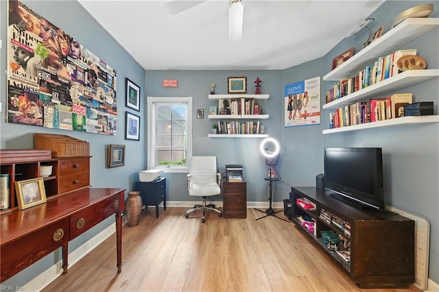 106 Genoa Dr, Hampton, VA 23664 - office area with wood finished floors and ceiling fan