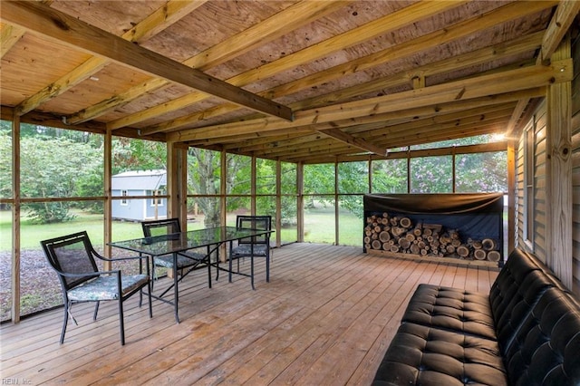 11855 Harcum Rd, Gloucester, VA 23061 - sunroom with outdoor dining space