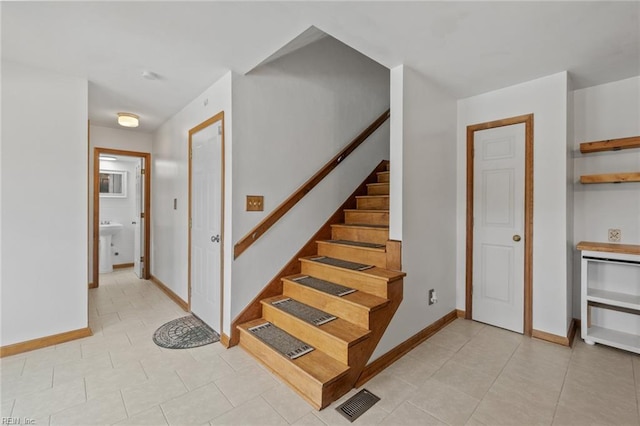 3419 Filly Run, Chesapeake, VA 23323 - stairway with baseboards and tile patterned floors