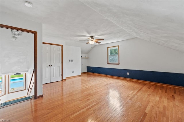 3419 Filly Run, Chesapeake, VA 23323 - additional living space with light wood-style floors, lofted ceiling, and ceiling fan