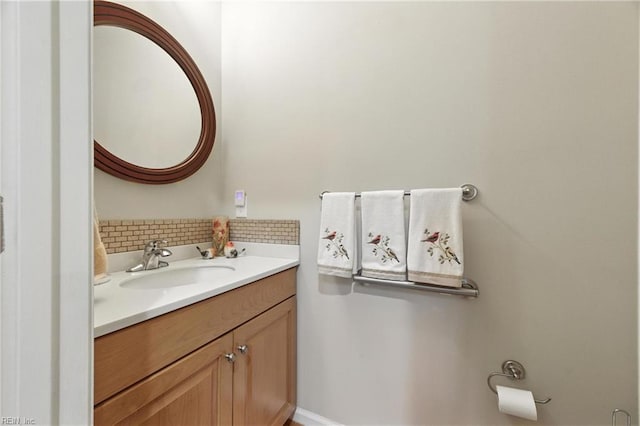 2152 Benomi Dr, Williamsburg, VA 23185 - bathroom with decorative backsplash and vanity