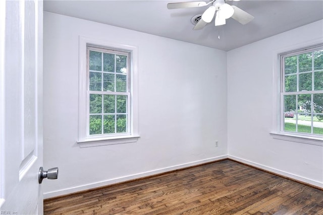 513 W Maynor Dr, Williamsburg, VA 23185 - spare room featuring dark wood-type flooring and ceiling fan