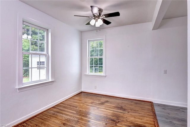 513 W Maynor Dr, Williamsburg, VA 23185 - spare room featuring wood finished floors and a ceiling fan