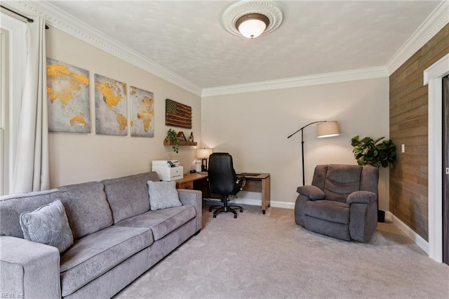713 Tupelo Xing, Chesapeake, VA 23320 - carpeted office featuring ornamental molding and baseboards