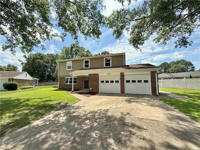 3909 Old Tree Ln, Virginia Beach, VA 23452 - traditional home with brick siding, concrete driveway, and an attached garage