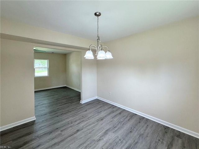 3909 Old Tree Ln, Virginia Beach, VA 23452 - empty room with wood finished floors and a chandelier