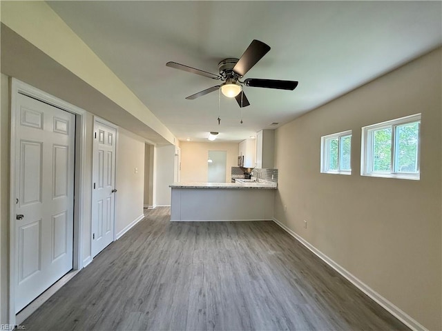 3909 Old Tree Ln, Virginia Beach, VA 23452 - unfurnished living room with wood finished floors and ceiling fan