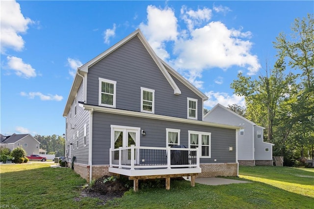 110 Sea Hero Ct, Suffolk, VA 23435 - back of house featuring a lawn and a wooden deck