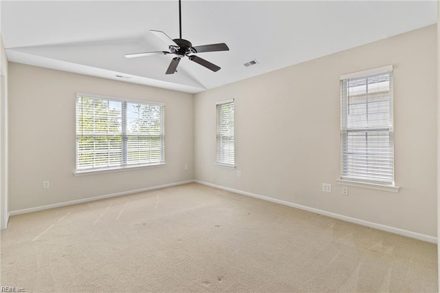 1439 Otterbourne Cir, Chesapeake, VA 23320 - unfurnished room featuring light colored carpet, ceiling fan, and vaulted ceiling