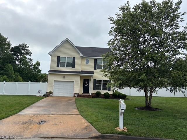 11361 Lena Rose St, Windsor, VA 23487 - view of front of home featuring a garage and concrete driveway
