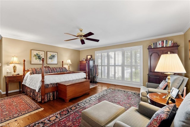525 Pagan Rd, Smithfield, VA 23430 - bedroom with crown molding, wood finished floors, and a ceiling fan