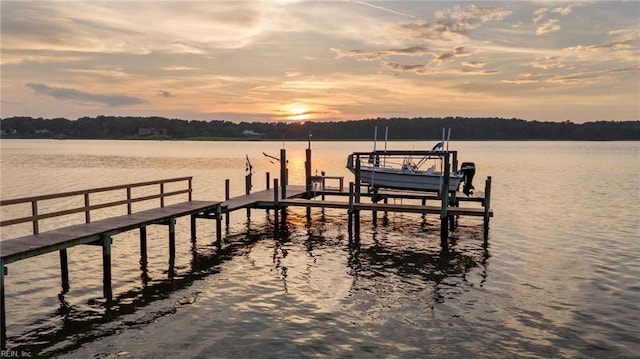 525 Pagan Rd, Smithfield, VA 23430 - dock area featuring boat lift and a water view
