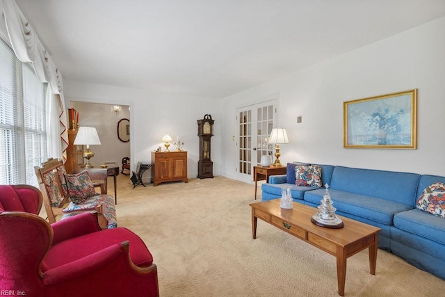 32391 S Main St, Boykins, VA 23827 - living room with light carpet and french doors