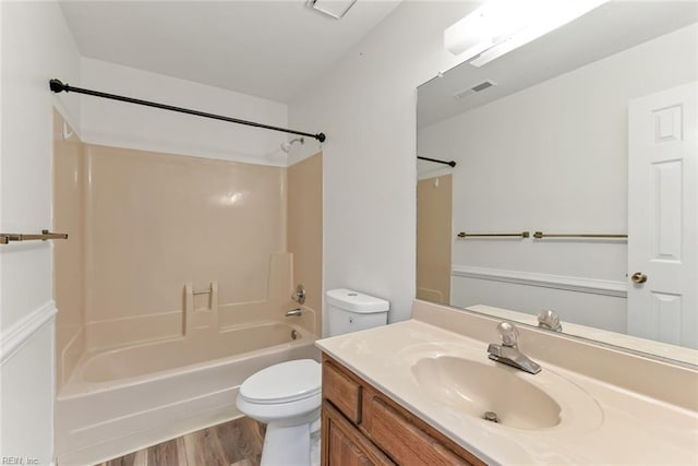 284 Windbrooke Ln, Virginia Beach, VA 23462 - bathroom featuring vanity, bathing tub / shower combination, and wood finished floors