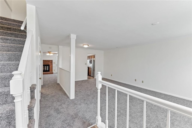 284 Windbrooke Ln, Virginia Beach, VA 23462 - stairway featuring carpet flooring and ceiling fan