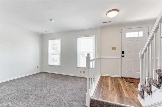284 Windbrooke Ln, Virginia Beach, VA 23462 - entryway featuring ornamental molding, healthy amount of natural light, and stairway