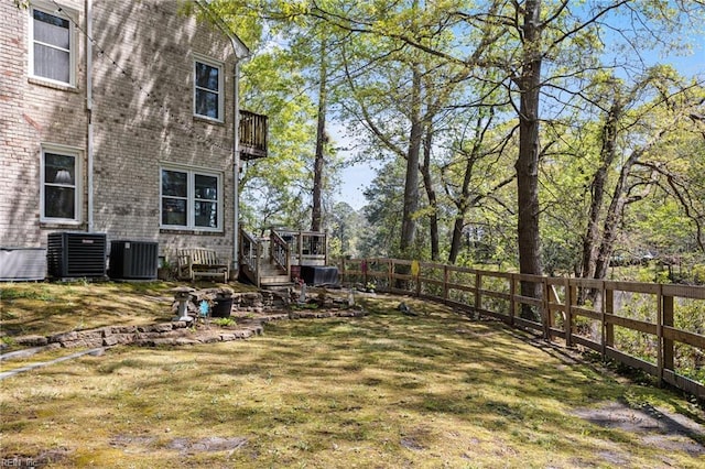 801 Kings Creek Dr, Virginia Beach, VA 23464 - fenced backyard with a balcony and a wooden deck