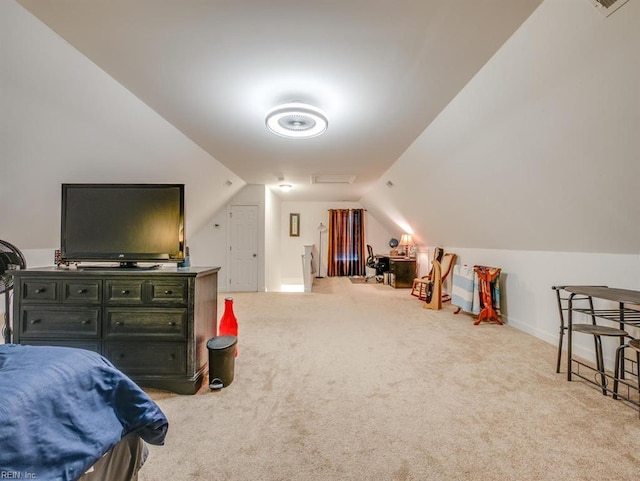 405 Oaktree Rd, Williamsburg, VA 23188 - carpeted bedroom featuring vaulted ceiling and baseboards