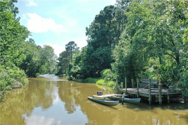 2816 Ashwood Dr, Chesapeake, VA 23321 - dock area featuring a water view and a forest view
