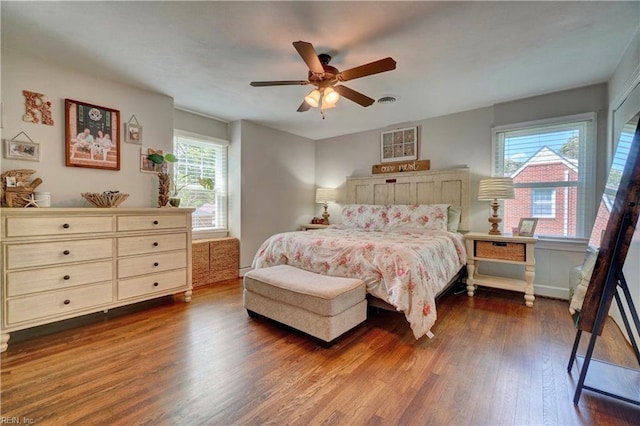 2816 Ashwood Dr, Chesapeake, VA 23321 - bedroom with dark wood-style flooring and ceiling fan