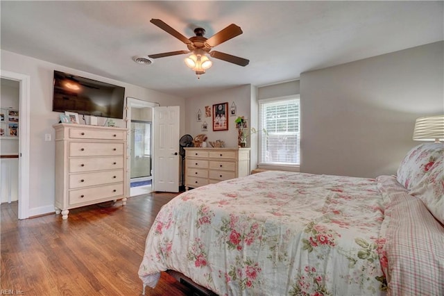 2816 Ashwood Dr, Chesapeake, VA 23321 - bedroom with dark wood-type flooring and ceiling fan