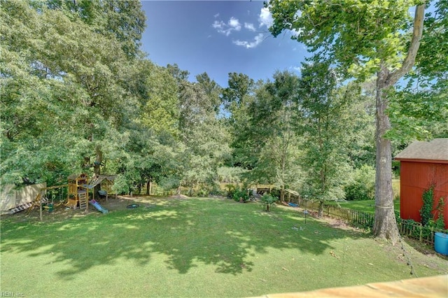 2816 Ashwood Dr, Chesapeake, VA 23321 - fenced backyard with a playground
