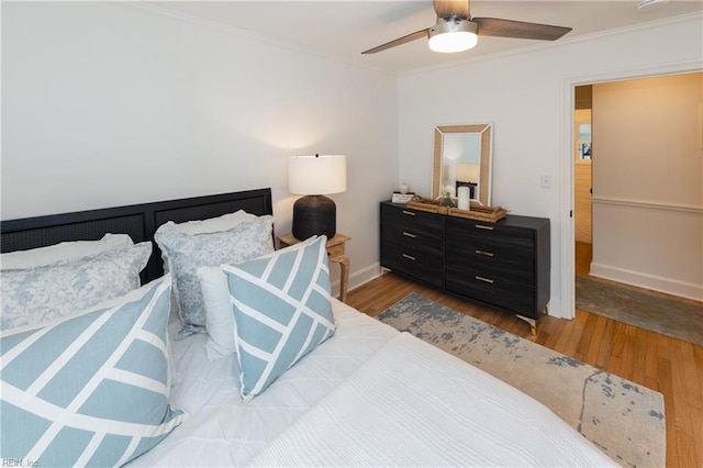 1009 Abingdon Rd, Virginia Beach, VA 23451 - bedroom featuring crown molding, wood finished floors, and ceiling fan