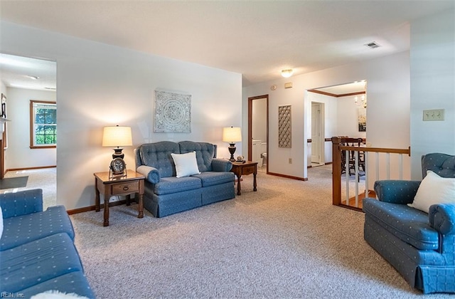 13 Fawn Cir, Hampton, VA 23666 - carpeted living room featuring baseboards