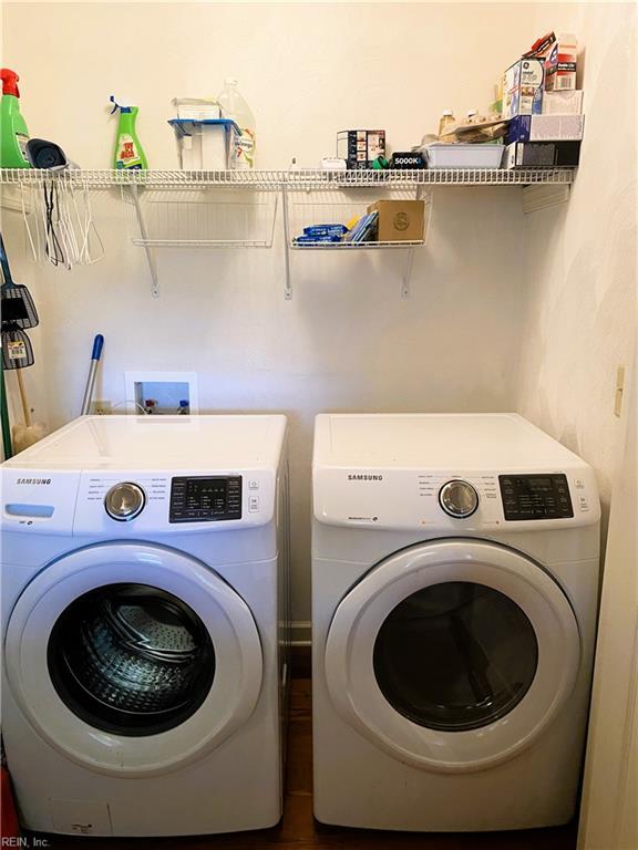 2016 Kilby Ln, Suffolk, VA 23434 - washroom featuring separate washer and dryer