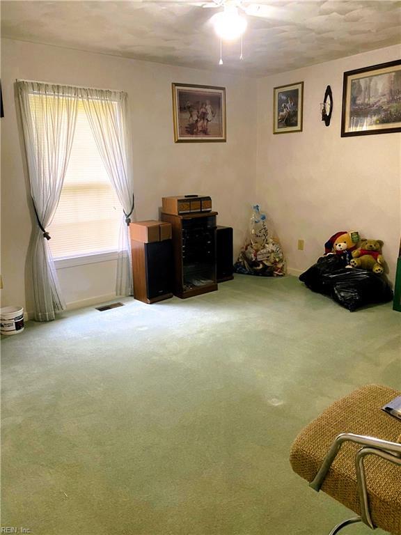2016 Kilby Ln, Suffolk, VA 23434 - home office featuring carpet flooring and ceiling fan