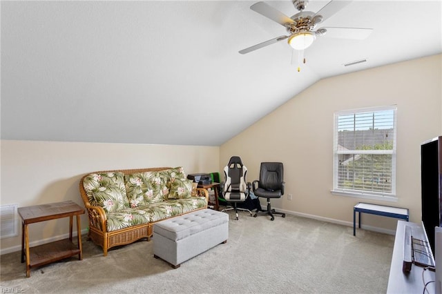 2816 Gavin Rd Unit 14, Chesapeake, VA 23323 - carpeted office with lofted ceiling and a ceiling fan
