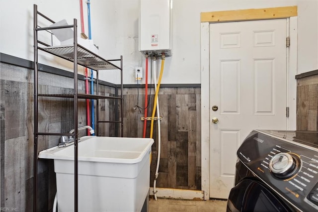 1145 24th St, Newport News, VA 23607 - utility room with a sink and tankless water heater