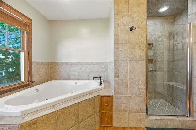 1628 Hawks Bill Dr, Virginia Beach, VA 23464 - bathroom featuring a shower stall and a jetted tub