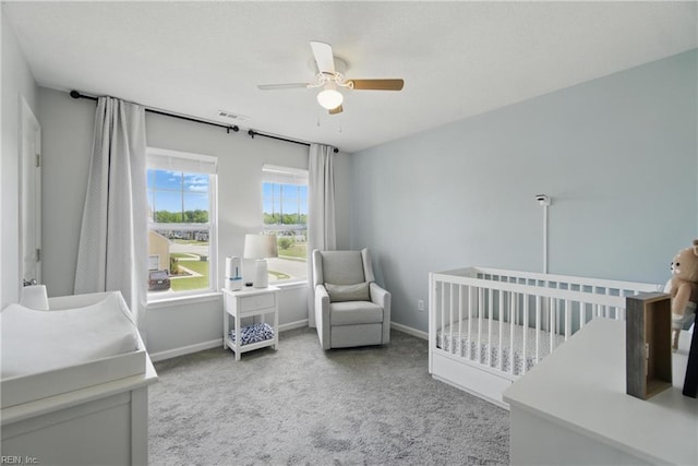 2137 Bellflower Way, Chesapeake, VA 23323 - carpeted bedroom featuring a nursery area and ceiling fan