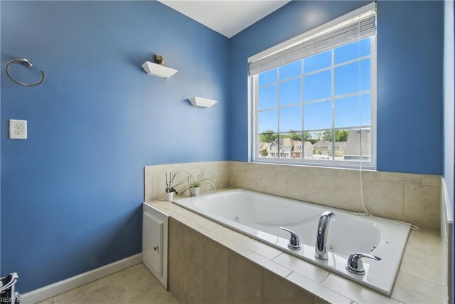 2137 Bellflower Way, Chesapeake, VA 23323 - bathroom featuring a jetted tub and tile patterned flooring