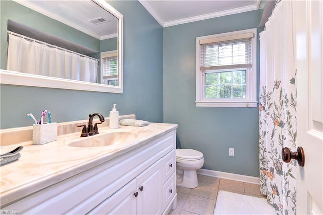 112 Archer Rd, Newport News, VA 23606 - full bathroom with vanity, ornamental molding, and tile patterned flooring