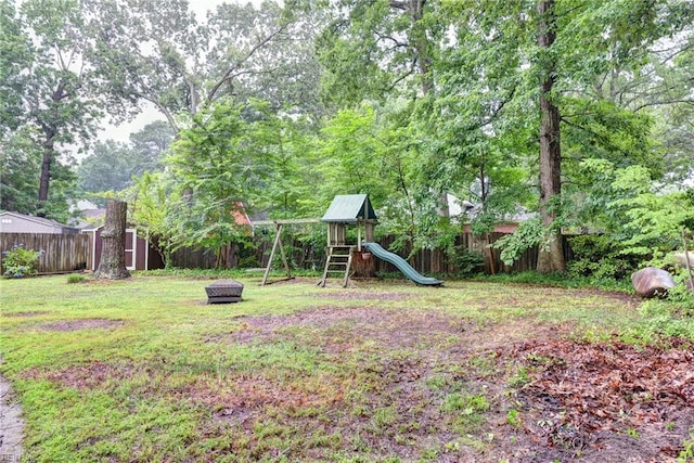 112 Archer Rd, Newport News, VA 23606 - fenced backyard with a playground